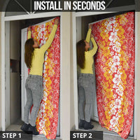 Hawaiian Lei Day Door Cover Red Hibiscus Flowers Lei Art - Polynesian Pride