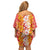 Hawaiian Lei Day Family Matching Off Shoulder Short Dress and Hawaiian Shirt Red Hibiscus Flowers Lei Art