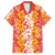 Hawaiian Lei Day Family Matching Summer Maxi Dress and Hawaiian Shirt Red Hibiscus Flowers Lei Art