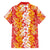 Hawaiian Lei Day Family Matching Summer Maxi Dress and Hawaiian Shirt Red Hibiscus Flowers Lei Art