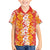 Hawaiian Lei Day Family Matching Summer Maxi Dress and Hawaiian Shirt Red Hibiscus Flowers Lei Art