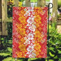 Hawaiian Lei Day Garden Flag Red Hibiscus Flowers Lei Art LT9 Garden Flag Red - Polynesian Pride