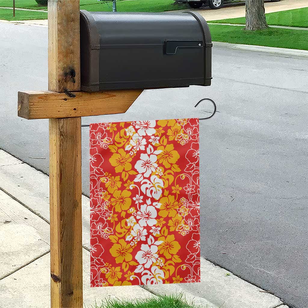 Hawaiian Lei Day Garden Flag Red Hibiscus Flowers Lei Art LT9 - Polynesian Pride