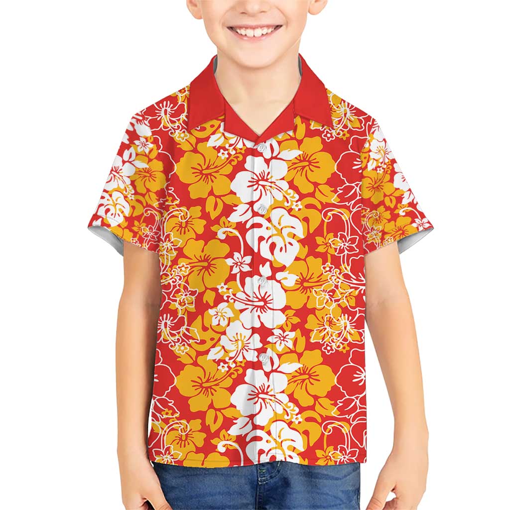 Hawaiian Lei Day Hawaiian Shirt Red Hibiscus Flowers Lei Art