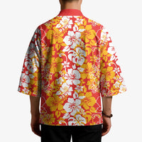 Hawaiian Lei Day Kimono Red Hibiscus Flowers Lei Art - Polynesian Pride