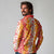 Hawaiian Lei Day Long Sleeve Polo Shirt Red Hibiscus Flowers Lei Art
