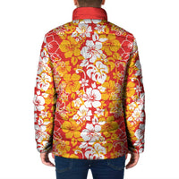 Hawaiian Lei Day Padded Jacket Red Hibiscus Flowers Lei Art LT9 - Polynesian Pride