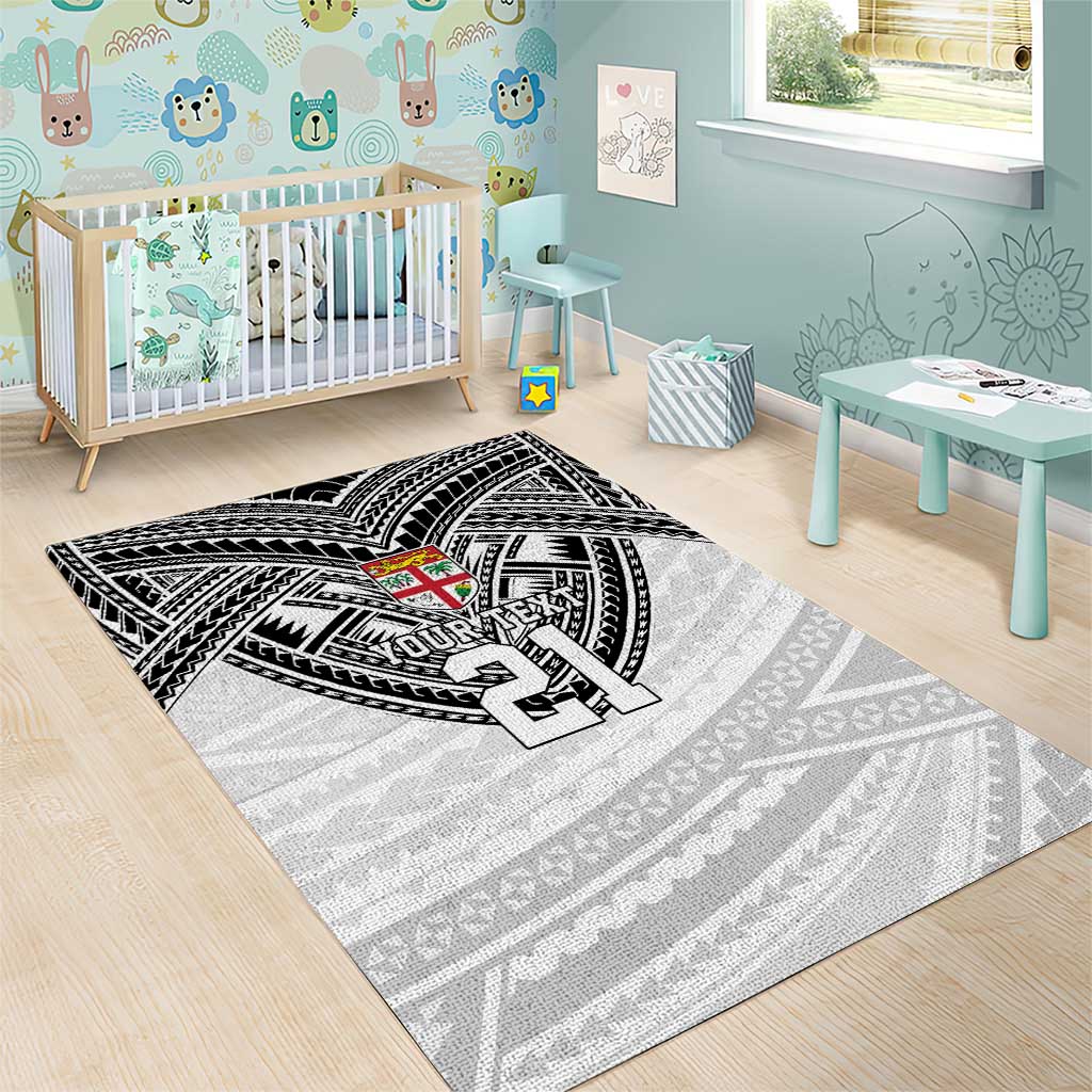 Flying Fijians Pacific Fiji Rugby Custom Area Rug Polynesian Pattern