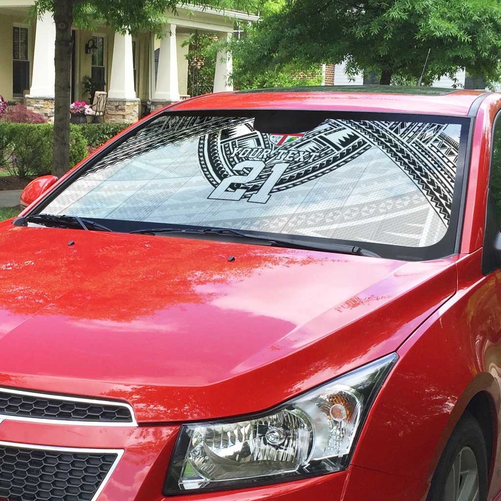 Flying Fijians Pacific Fiji Rugby Custom Auto Sun Shade Polynesian Pattern - Polynesian Pride