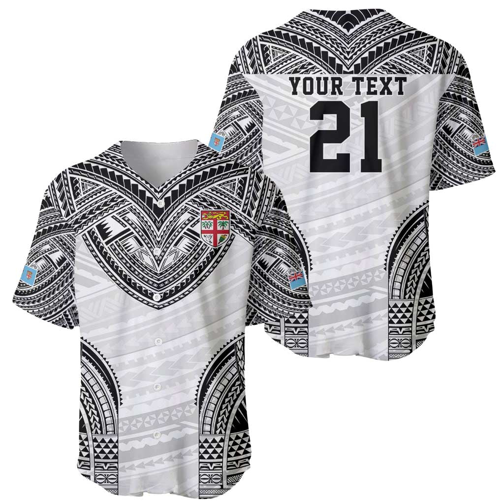 Flying Fijians Pacific Fiji Rugby Custom Baseball Jersey Polynesian Pattern