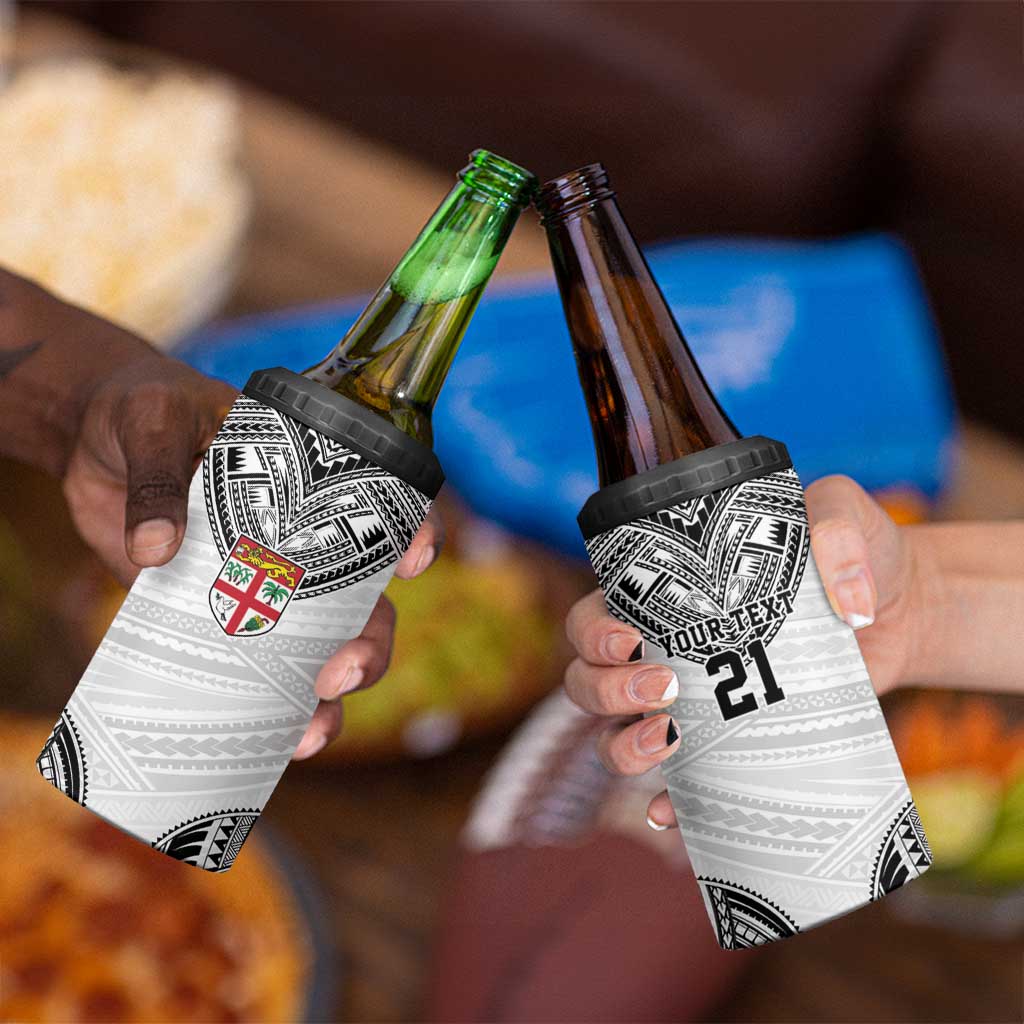 Flying Fijians Pacific Fiji Rugby Custom 4 in 1 Can Cooler Tumbler Polynesian Pattern