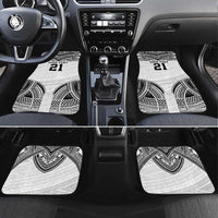 Flying Fijians Pacific Fiji Rugby Custom Car Mats Polynesian Pattern LT9 Set 4pcs White - Polynesian Pride