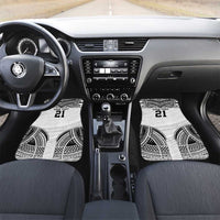 Flying Fijians Pacific Fiji Rugby Custom Car Mats Polynesian Pattern LT9 Set 2pcs - Front White - Polynesian Pride