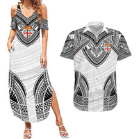 Flying Fijians Pacific Fiji Rugby Custom Couples Matching Summer Maxi Dress and Hawaiian Shirt Polynesian Pattern