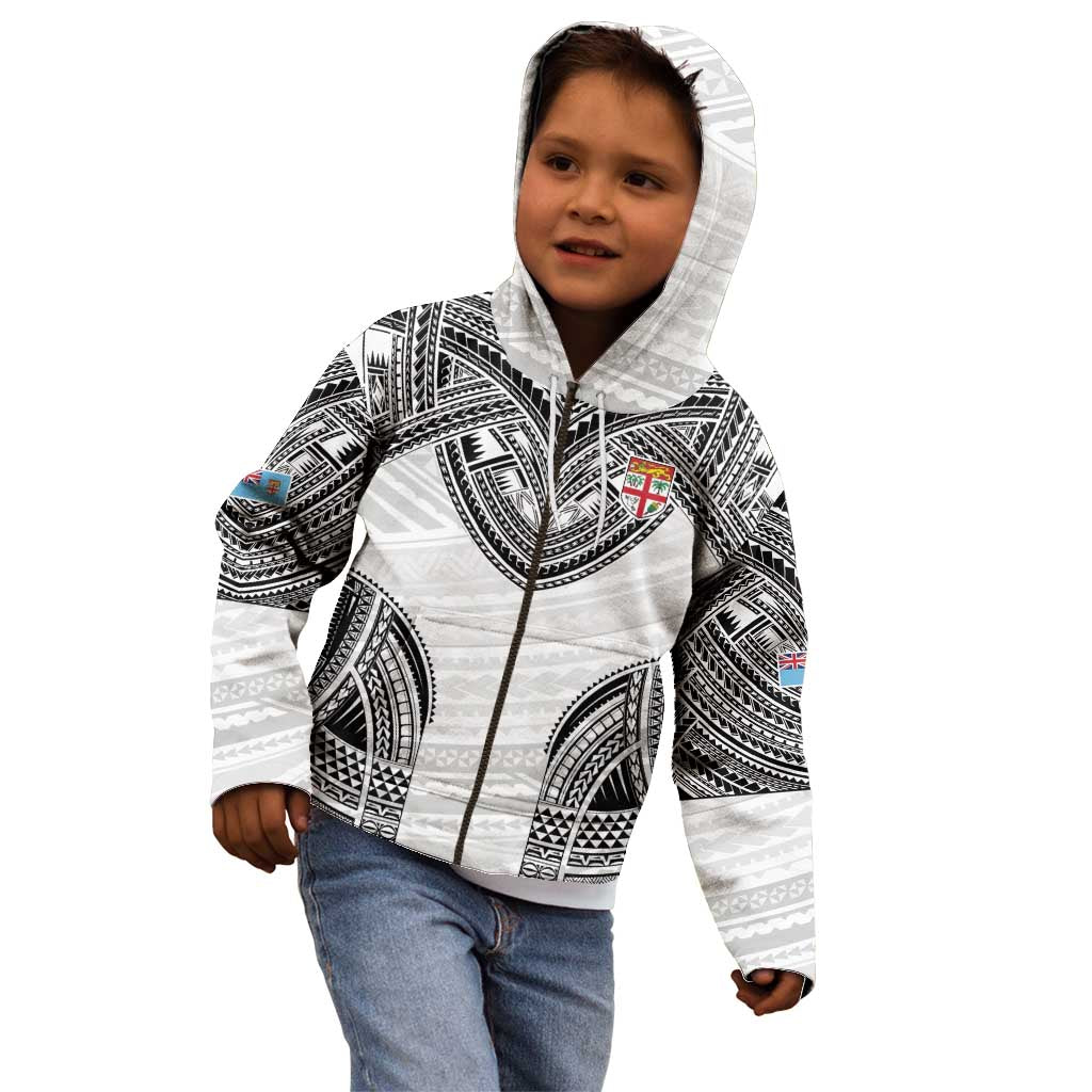 Flying Fijians Pacific Fiji Rugby Custom Kid Hoodie Polynesian Pattern