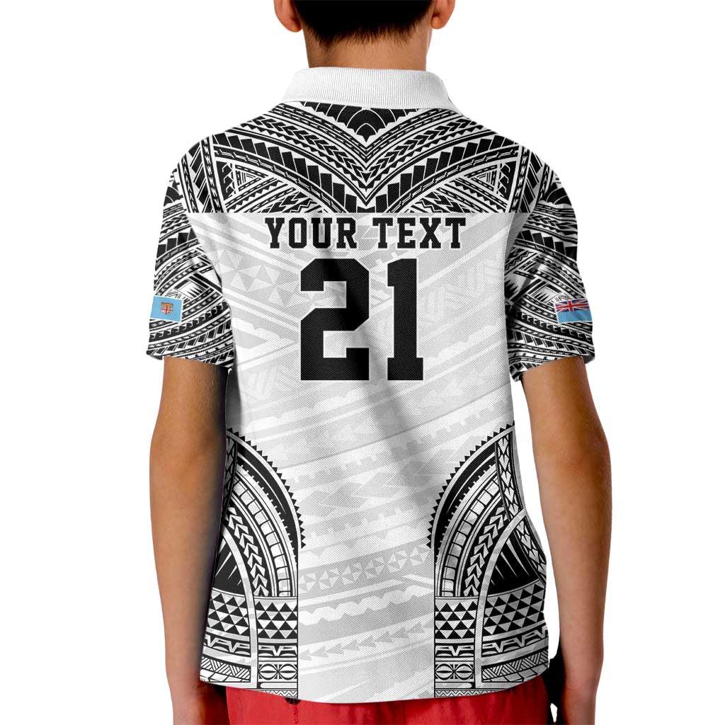 Flying Fijians Pacific Fiji Rugby Custom Kid Polo Shirt Polynesian Pattern