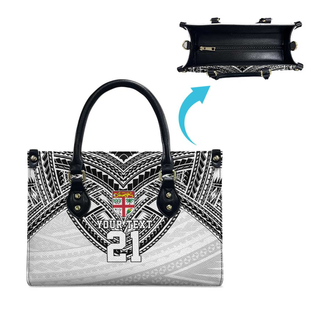 Flying Fijians Pacific Fiji Rugby Custom Leather Bag Polynesian Pattern - Polynesian Pride