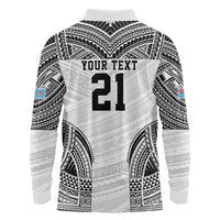 Flying Fijians Pacific Fiji Rugby Custom Long Sleeve Polo Shirt Polynesian Pattern LT9 - Polynesian Pride