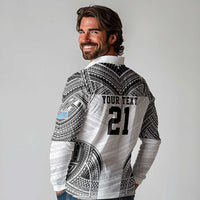 Flying Fijians Pacific Fiji Rugby Custom Long Sleeve Polo Shirt Polynesian Pattern LT9 - Polynesian Pride
