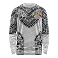 Flying Fijians Pacific Fiji Rugby Custom Long Sleeve Shirt Polynesian Pattern