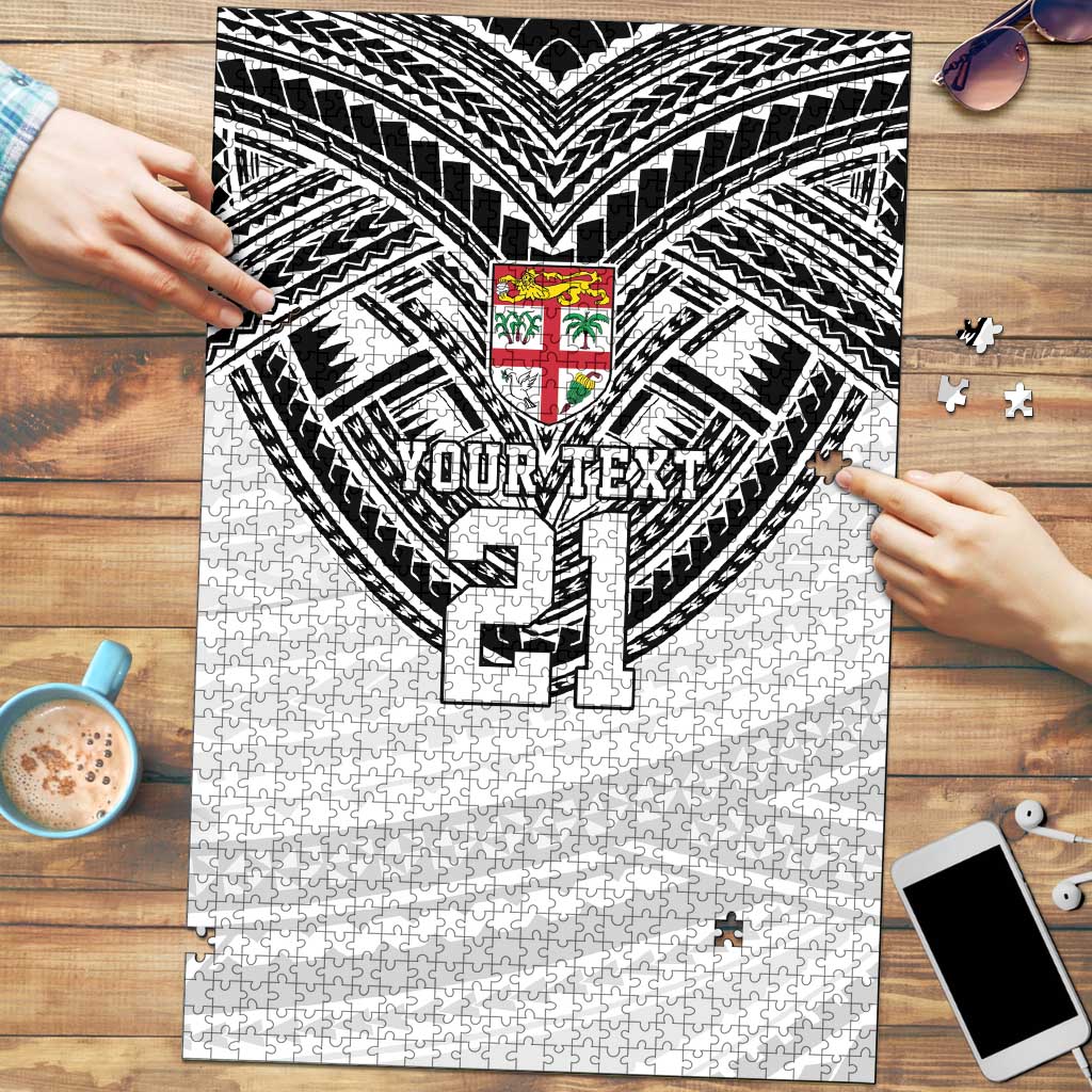 Flying Fijians Pacific Fiji Rugby Custom Puzzle Polynesian Pattern - Polynesian Pride