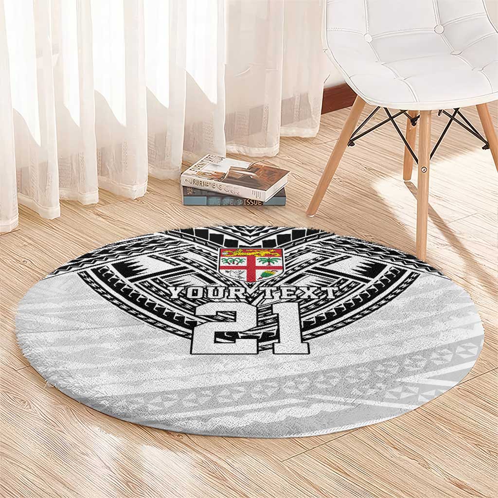 Flying Fijians Pacific Fiji Rugby Custom Round Carpet Polynesian Pattern