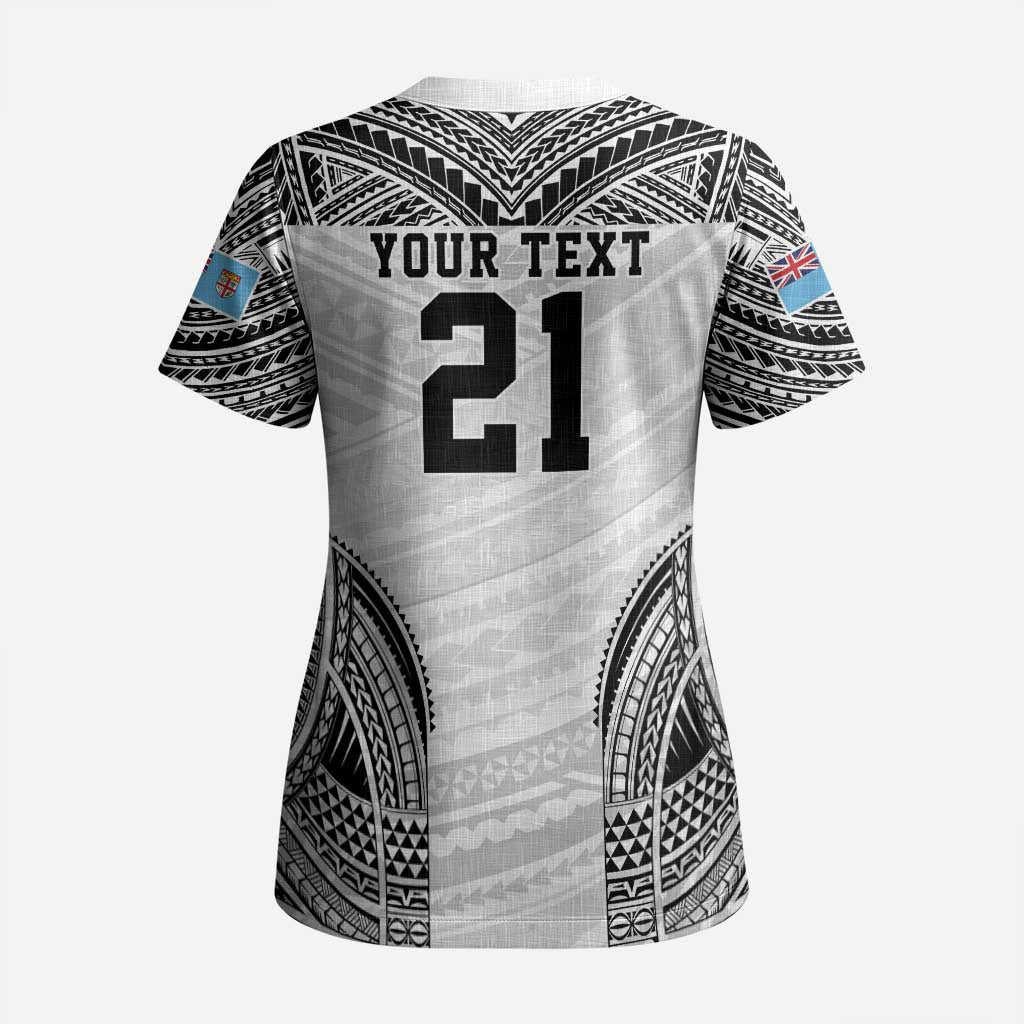 Flying Fijians Pacific Fiji Rugby Custom Scrub Top Polynesian Pattern - Polynesian Pride