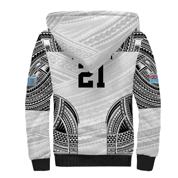 Fiji Hoodie Custom Fijians Blood Inside Me Polynesian Sleeve Tattoo Tropical Blue