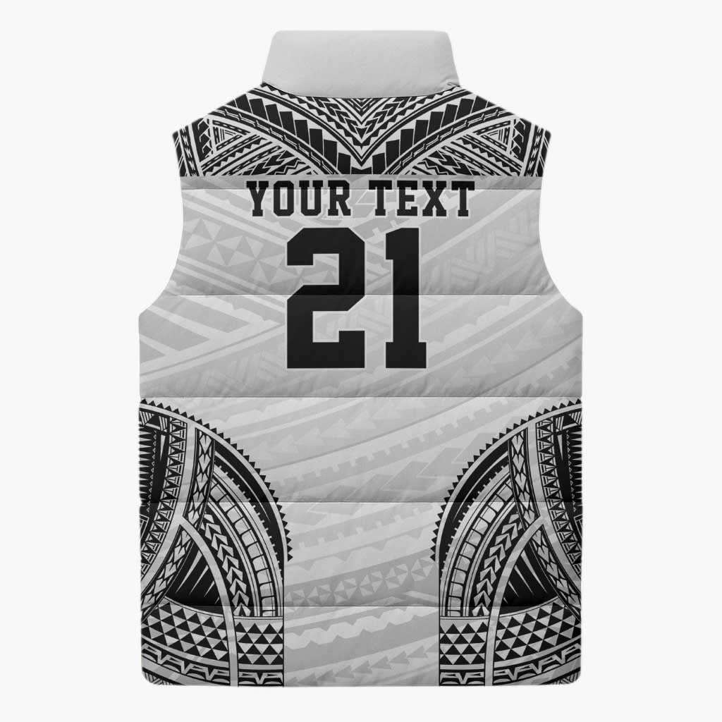 Flying Fijians Pacific Fiji Rugby Custom Sleeveless Puffer Jacket Polynesian Pattern - Polynesian Pride