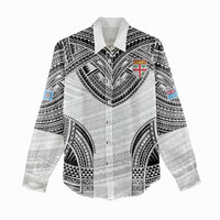 Flying Fijians Pacific Fiji Rugby Custom Women Casual Shirt Polynesian Pattern