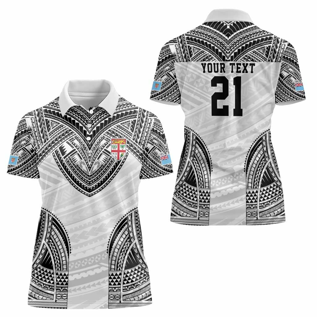 Flying Fijians Pacific Fiji Rugby Custom Women Polo Shirt Polynesian Pattern