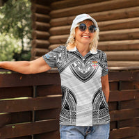 Flying Fijians Pacific Fiji Rugby Custom Women Polo Shirt Polynesian Pattern