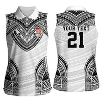 Flying Fijians Pacific Fiji Rugby Custom Women Sleeveless Polo Shirt Polynesian Pattern