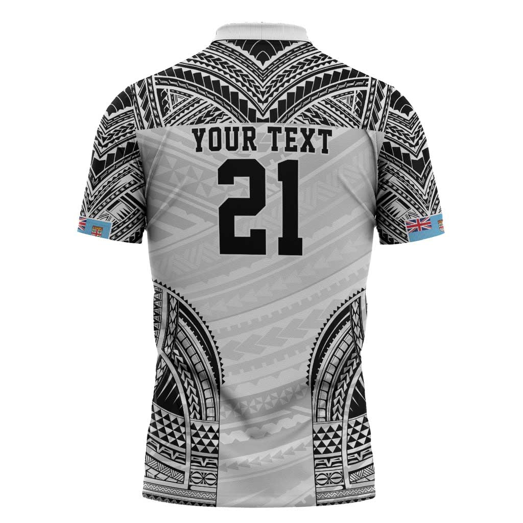 Flying Fijians Pacific Fiji Rugby Custom Zipper Polo Shirt Polynesian Pattern - Polynesian Pride