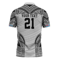Flying Fijians Pacific Fiji Rugby Custom Zipper Polo Shirt Polynesian Pattern - Polynesian Pride
