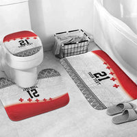 Ikale Tahi Pacific Tonga Rugby Custom Bathroom Set Tongan Ngatu with Flag Pattern - Polynesian Pride