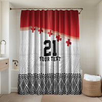 Ikale Tahi Pacific Tonga Rugby Custom Bathroom Set Tongan Ngatu with Flag Pattern - Polynesian Pride