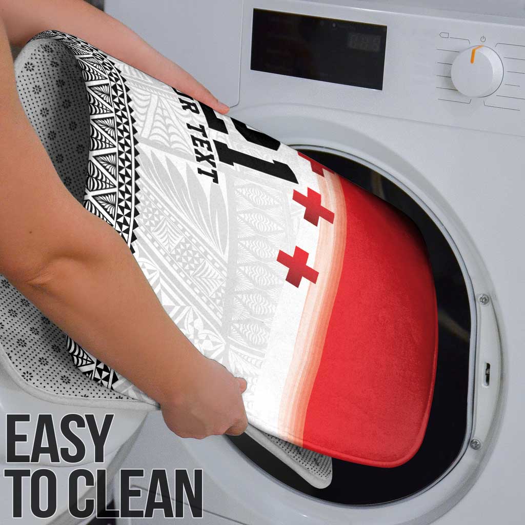 Ikale Tahi Pacific Tonga Rugby Custom Bathroom Set Tongan Ngatu with Flag Pattern - Polynesian Pride