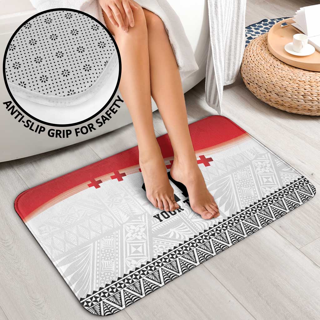 Ikale Tahi Pacific Tonga Rugby Custom Bathroom Set Tongan Ngatu with Flag Pattern - Polynesian Pride