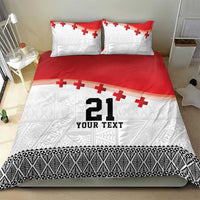 Ikale Tahi Pacific Tonga Rugby Custom Bedding Set Tongan Ngatu with Flag Pattern