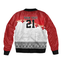 Ikale Tahi Pacific Tonga Rugby Custom Bomber Jacket Tongan Ngatu with Flag Pattern LT9 - Polynesian Pride