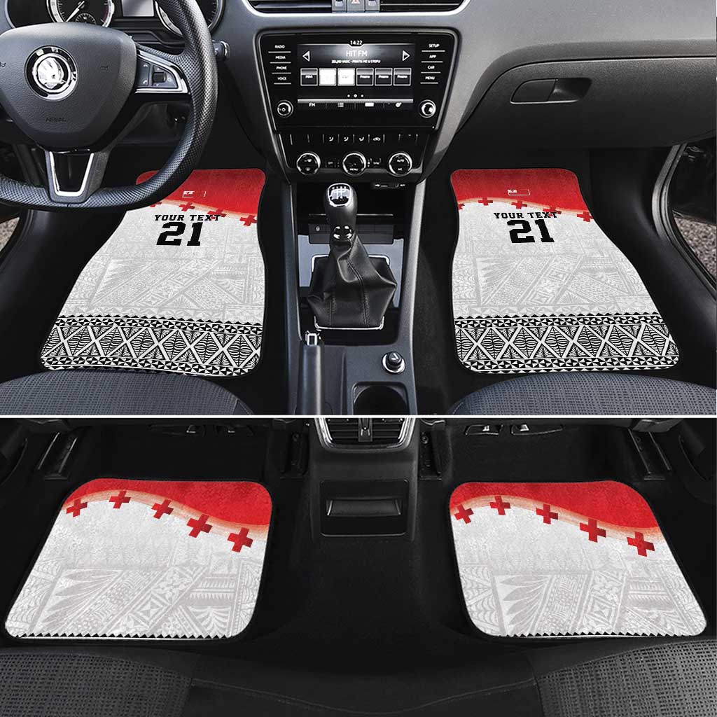 Ikale Tahi Pacific Tonga Rugby Custom Car Mats Tongan Ngatu with Flag Pattern