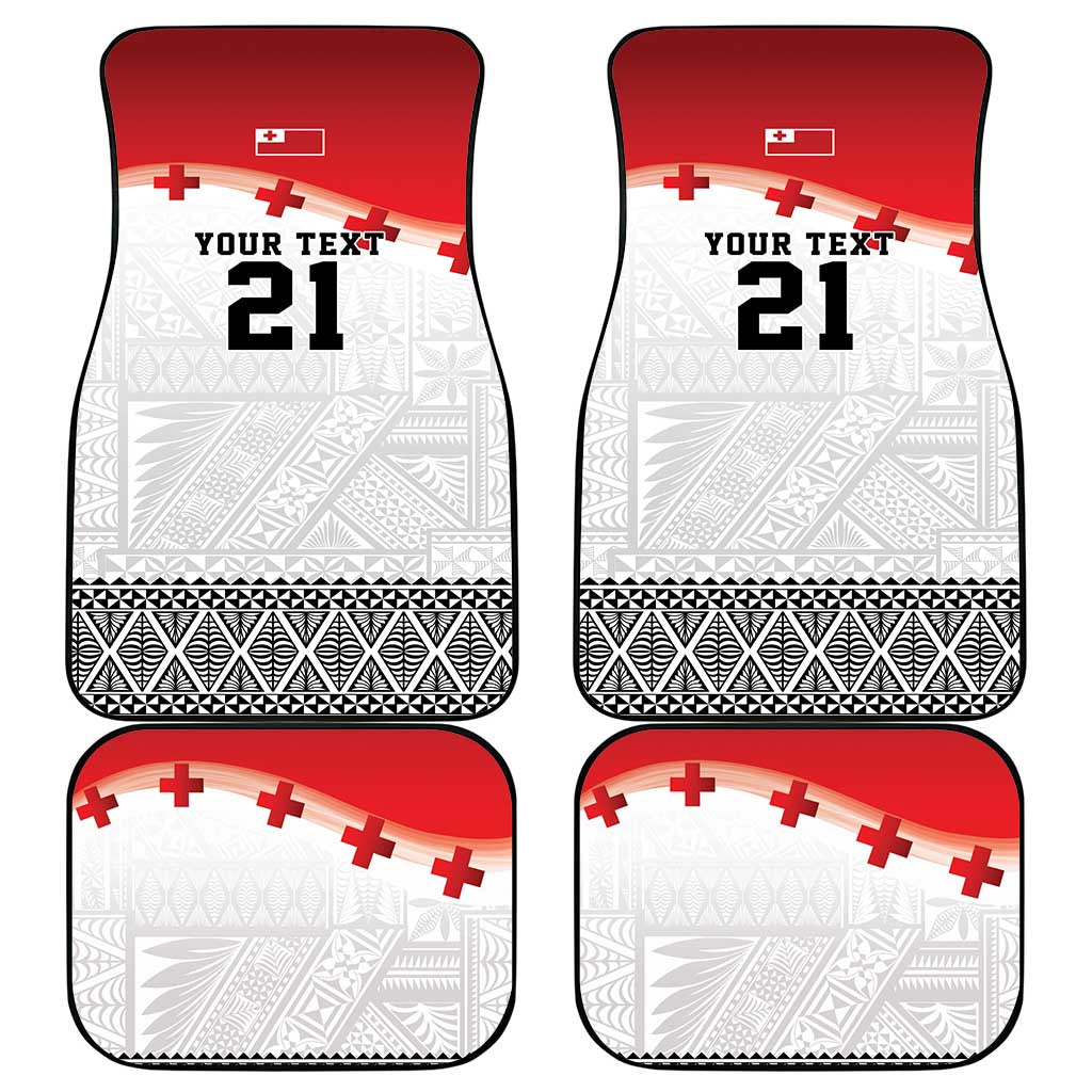 Ikale Tahi Pacific Tonga Rugby Custom Car Mats Tongan Ngatu with Flag Pattern