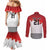 Ikale Tahi Pacific Tonga Rugby Custom Couples Matching Mermaid Dress and Long Sleeve Button Shirt Tongan Ngatu with Flag Pattern