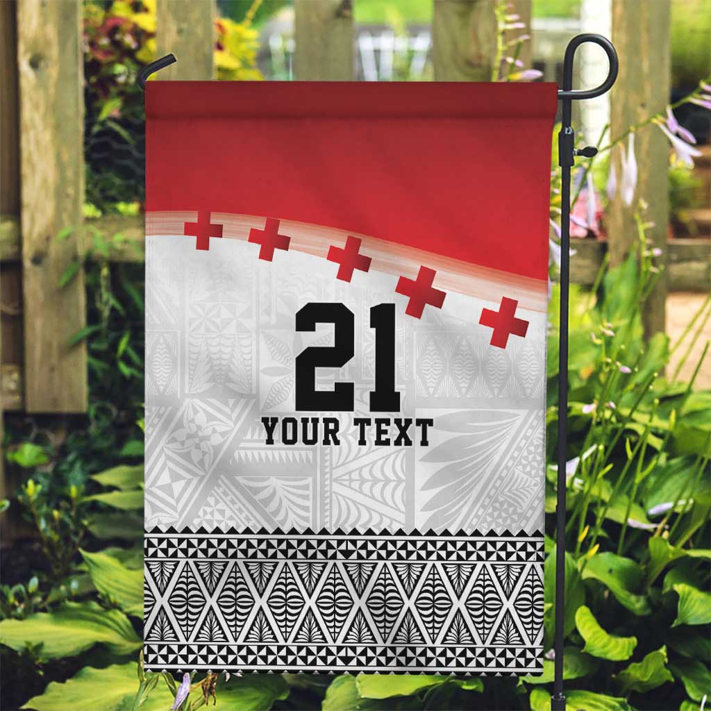 Ikale Tahi Pacific Tonga Rugby Custom Garden Flag Tongan Ngatu with Flag Pattern