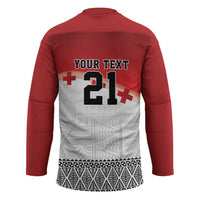 Ikale Tahi Pacific Tonga Rugby Custom Hockey Jersey Tongan Ngatu with Flag Pattern - Polynesian Pride