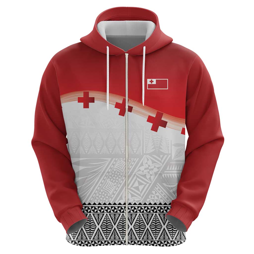 Ikale Tahi Pacific Tonga Rugby Custom Hoodie Tongan Ngatu with Flag Pattern