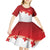 Ikale Tahi Pacific Tonga Rugby Custom Kid Short Sleeve Dress Tongan Ngatu with Flag Pattern