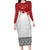 Ikale Tahi Pacific Tonga Rugby Custom Long Sleeve Bodycon Dress Tongan Ngatu with Flag Pattern