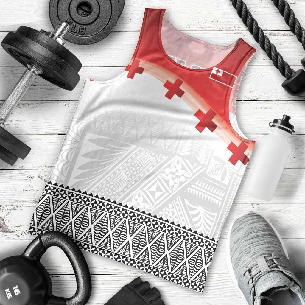 Ikale Tahi Pacific Tonga Rugby Custom Men Tank Top Tongan Ngatu with Flag Pattern